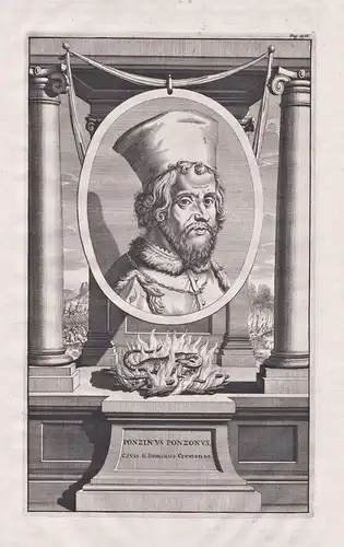 Ponzinus Ponzonus - Ponzino Ponzoni ( - 1348) Cremona Portrait