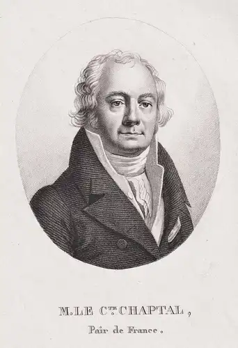 M. Le C. Chaptal - Jean-Antoine Chaptal (1756-1832) French chemist Chemiker physician Arzt Portrait