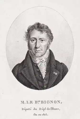 M. Le B. Bignon - Louis-Pierre-Edouard (1771-1841) French politican Eure Politiker Portrait