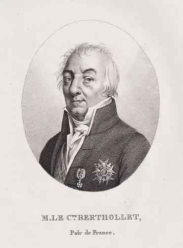 M. Le C. Berthollet - Claude-Louis Berthollet (1748-1822) French chemist doctor Arzt physician Portrait