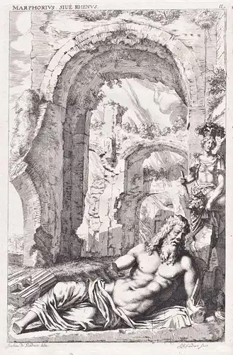 Marphorius sive Rhenus - Rhein Rhin / Fluss river / Allegorie allegory / Mythologie Mythology / antiquity Anti
