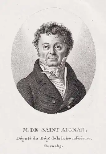 M. de Saint Aignan - Louis Rousseau de Saint-Aignan (1767-1837) French politician Loire-inferieure Portrait