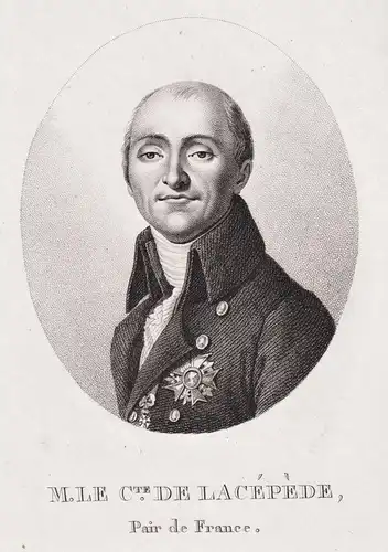 M. le Cte. de Lacepede. Pair de France - Bernard Germain Lacepede (1756-1825) French naturalist freemason Frei