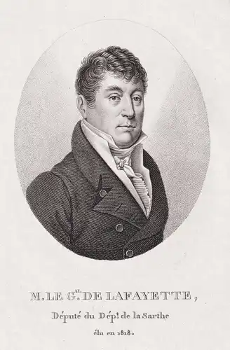 M. le Gal. de Lafayette - Gilbert du Motier, Marquis de Lafayette (1757-1834) French politician freemason Sart