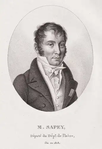 M. Sapey - Louis-Charles Sapey (1769-1857) French politician Isere Portrait