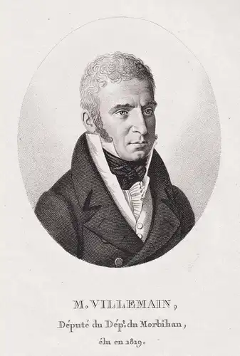 M. Villemain - Bertrand Villemain (1775-1858) French politician Morbihan Portrait