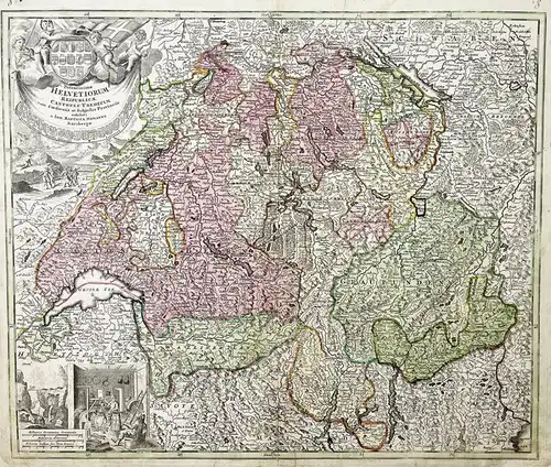Potentissimae Helvetiorum Reipublicae Cantones Tredecim... - Schweiz Suisse Switzerland carte map Karte