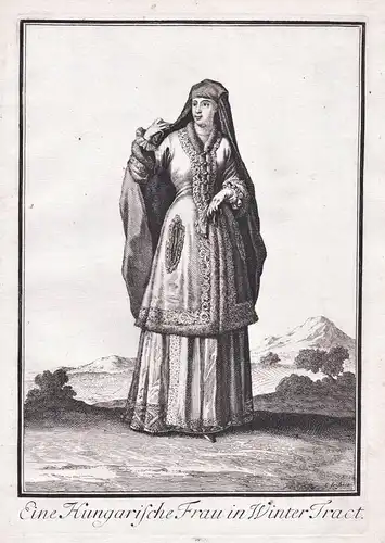 Eine Hungarische Frau in Winter-Tract - Hungary Ungarn Frau woman Winter Trachten costumes