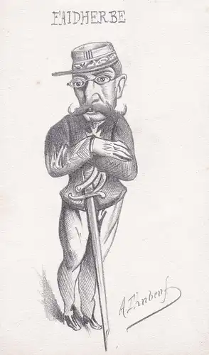 Faidherbe - Louis Faidherbe (1818-1889) Portrait / caricature Karikatur