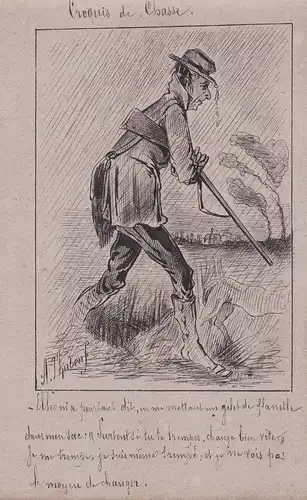 Croquis de Chasse - Jagd hunting Jäger hunter / caricature Karikatur