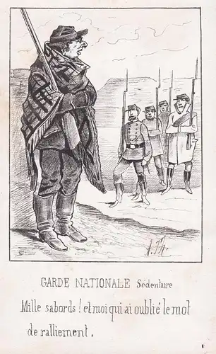 Garde Nationale sedentarre. - Garde Nationale Commune de Paris / caricature Karikatur
