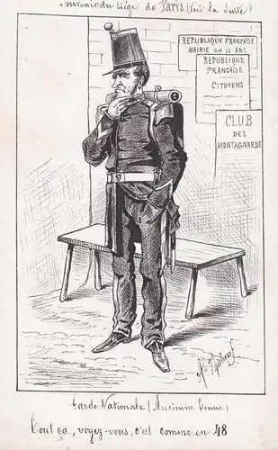 Souvenir du siege de Paris (Voir la suite). - Siege de Paris Garde Nationale Commune de Paris / caricature Kar