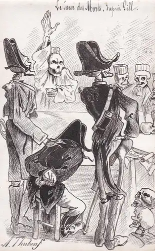 Le jour des Morts - Totentanz Gericht Dance of Death Justiz / caricature Karikatur