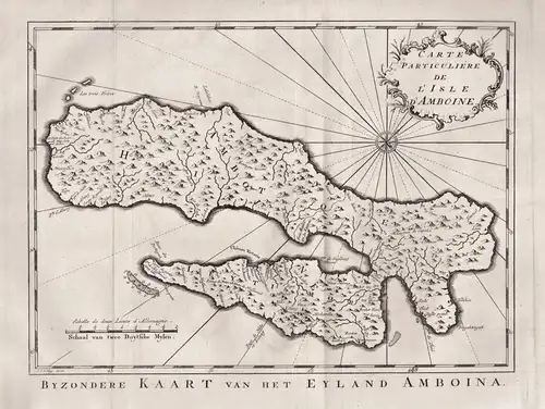 Carte Particuliere de l'isle de Amboine - Ambon island Maluku islands / Indonesia Indonesien