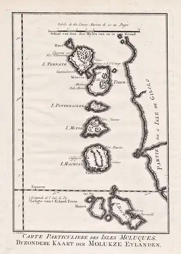 Carte Particuliere des Isles Moluques - Maluku islands Molukken / Indonesia Indonesien