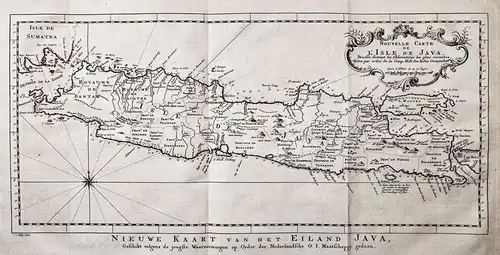 Nouvelle Carte de l'Isle de Java - Java island Indonesia