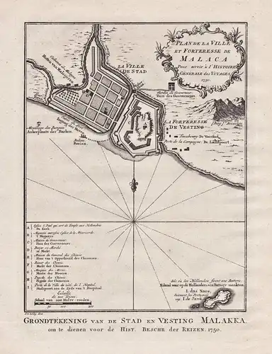 Plan de la Ville et Forteresse de Malaca - A Famosa Malacca Malaysia Malakka