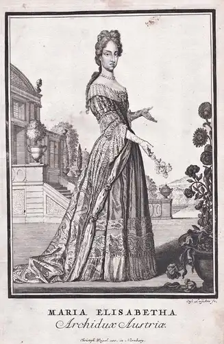 Maria Elisabetha. Archidux Austriae - Maria Elisabeth von Österreich (1680-1741) Erzherzogin von Portrait