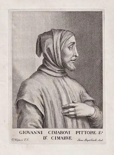 Giovanni Cimabovi pittore F.o. D.o. Cimabue - Cimabue (1240-1302) Italian painter pittore Firenze Maler Portra