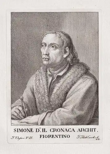 Simone d.o. Il Cronaca Archit. fiorentino. - Simone del Pollaiolo (1457-1508) Italian architect sculptor paint
