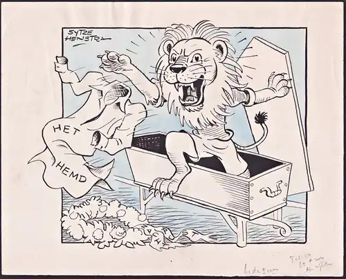 Het Hemd - football Fußball Voetbal Dutch Nederland Löwe lion / caricature Karikatur