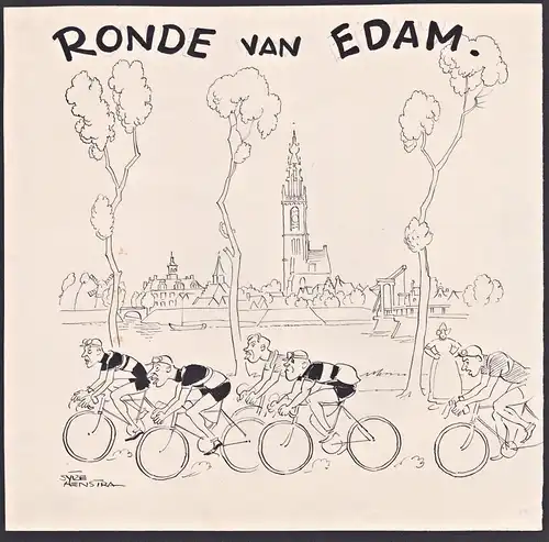 Ronde van Edam - Cycle Sport Wielersport Radsport Ronde van Edam Fahrrad cycling sports / caricature Karikatur