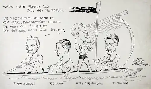 P. van Schelt / R.C. Loek / H.J.L. Brunmayer / R. Jansen - Rennrudern Rudersport Roeien sport Nederland Dutch