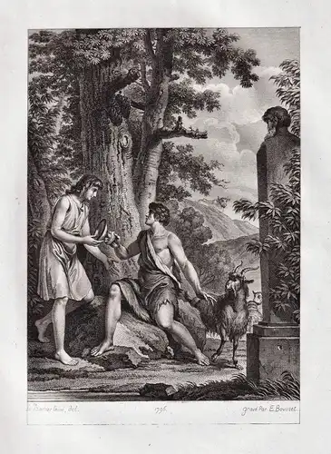 (Thyrsis et le Chevrier) - Thyrsis und der Ziegenhirte / Theokrit Greek antiquity Antike Altertum / Mythologie