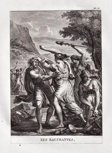 Les Bacchantes - Bacchantes Bakchanten / Theokrit / Antike antiquity Altertum / Mythologie mythology / Grieche