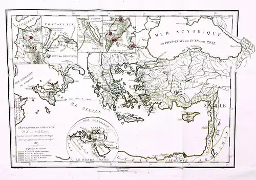 Geographie de Theocrite - Theokrit Mediterranean Sea Mittelmeer Cyprus Greece Griechenland / Karte map
