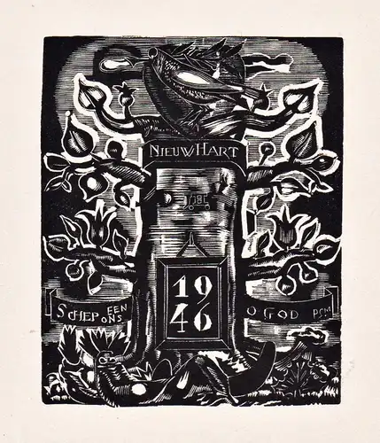 Nieuw Hart 1946 -  Exlibris ex-libris Ex Libris bookplate