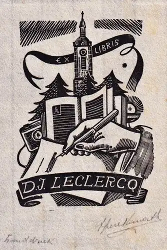 Ex Libris D. J. Leclercq - Exlibris ex-libris Ex Libris bookplate