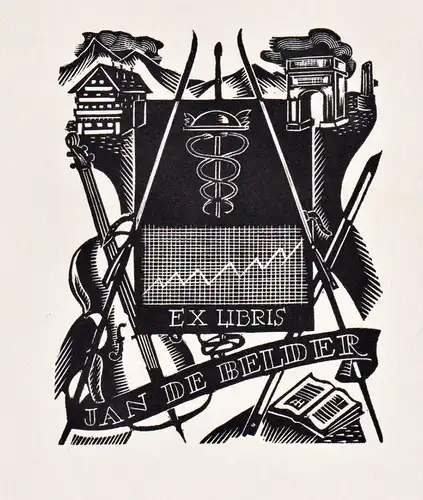 Jan de Belder - Exlibris ex-libris Ex Libris bookplate