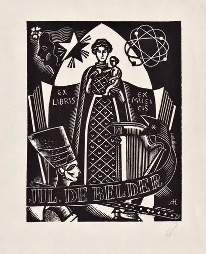 Jul. de Belder - Exlibris ex-libris Ex Libris bookplate