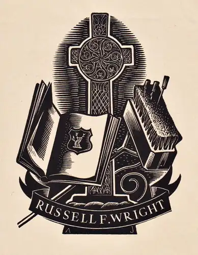 Russel F. Wright - Buch Kreuz Exlibris ex-libris Ex Libris Australia Australien bookplate