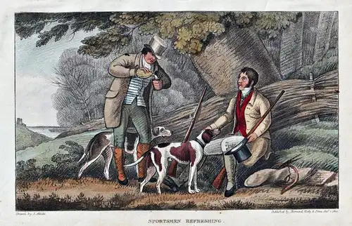 Sportsmen refreshing - Hunters Jäger / Jagd hunting dogs Hunde