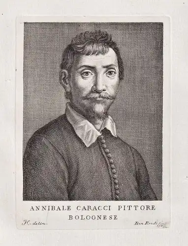 Annibale Caracci Pittore Bolognese - Annibale Caracci (1560-1609) Italian painter engraver Baroque Portrait