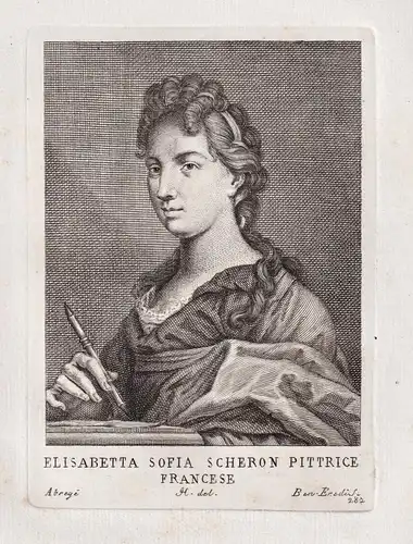 Elisabetta Sofia Scheron Pittrice Francese - Elisabeth Sophie Cheron (1648-1711) French painter engraver poet