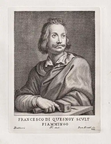 Francesco di Quesnoy Scult Fiammingo - Francois Duquesnoy (1597-1643) Flemish sculptor Portrait