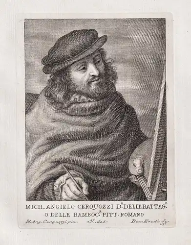 Mich. Angielo Cerquozzi D. Delle Battag. o Delle Bamboc. Pitt. Romano - Michelangelo Cerquozzi (1602-1660) Ita
