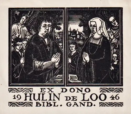 Ex Dono Hulin de Loo 1946 - Exlibris ex-libris Ex Libris bookplate