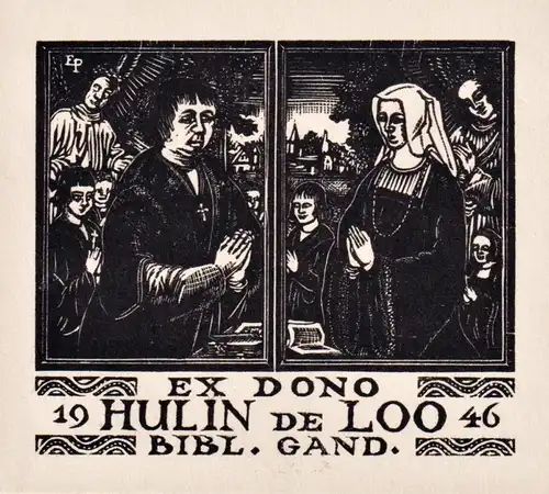 Ex Dono Hulin de Loo 1946 - Exlibris ex-libris Ex Libris bookplate