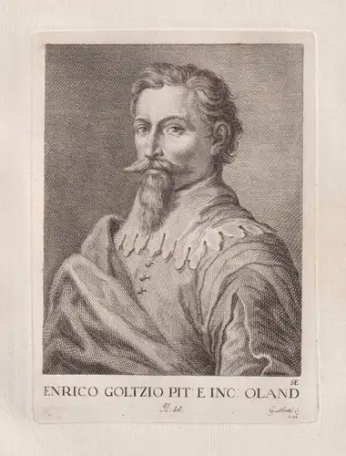 Enrico Goltzio Pit. E Inc. Oland - Hendrick Goltzius (1558-1616) Dutsch painter engraver Maler Graveur Manneri