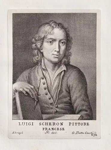 Luigi Scheron Pittore Francese - Louis Cheron (1660-1725) French painter illustrator Maler Portrait
