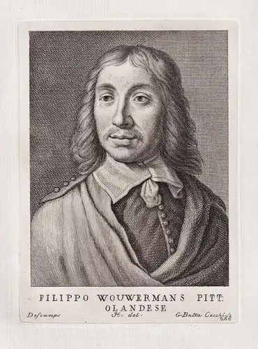 Filippo Wouwermans Pitt. Olandese - Philips Wouwerman (1619-1668) Dutch painter Baroque Haarlem Maler Portrait
