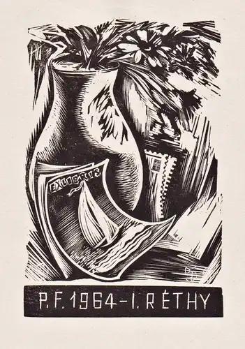 P.F. 1964 - I. Rethy - Exlibris ex-libris Ungarn Hungary bookplate