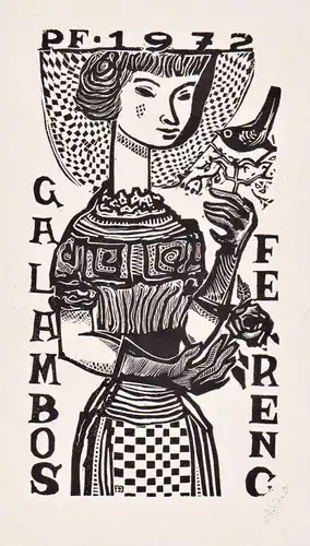 PF 1972 Galambos Ferenc - Exlibris ex-libris Ungarn Hungary bookplate