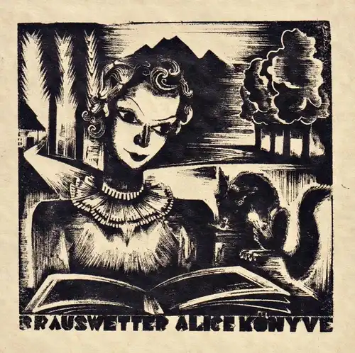 Prauswetter Alice Könyve - Exlibris ex-libris Ungarn Hungary bookplate