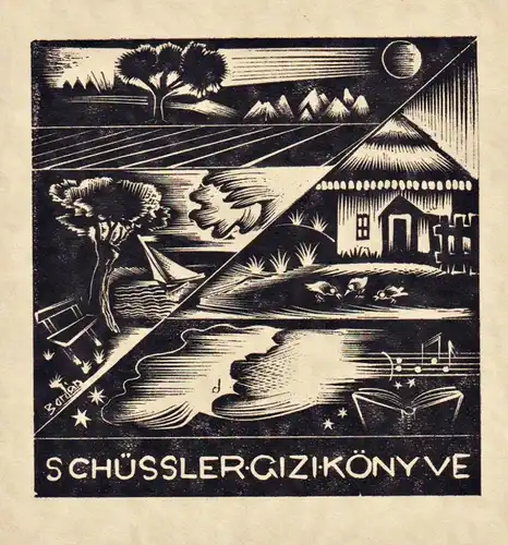 Schüssler Gizi Könyve - Exlibris ex-libris Ungarn Hungary bookplate