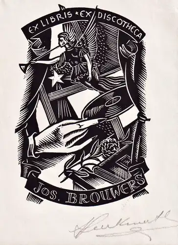 Ex Libris Discotheca Jos. Brouwers - Exlibris ex-libris Ex Libris bookplate